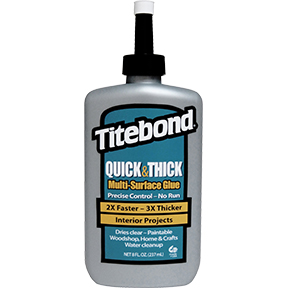 Titebond Quick & Thick Multi-Surface Glue Clear, Quick Dry Interior Wood  Adhesive (Actual Net Contents: 8-fl oz) in the Wood Adhesive department at